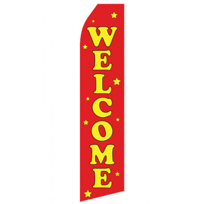 Red Welcome Econo Stock Flag